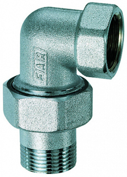 Угловой трехсоставной фитинг 1" (ВР-американка)