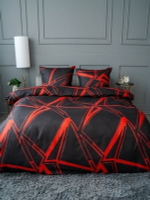 Постельное белье 2,0 полисатин Павлайн Разлом черно-красный