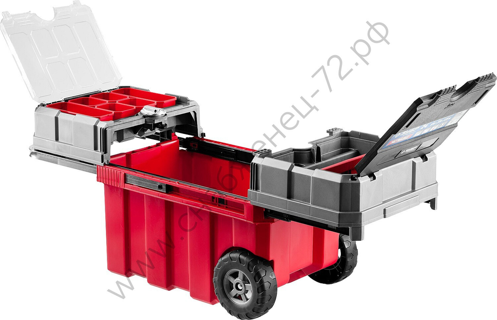 ЗУБР МЕГАБОКС-24, 616 х 378 х 415 мм, (24″), пластиковый ящик-тележка для инструментов, Профессионал (38133-24)