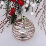 Набор шаров «Волна» 8 см (9 предметов), серебро/шампань