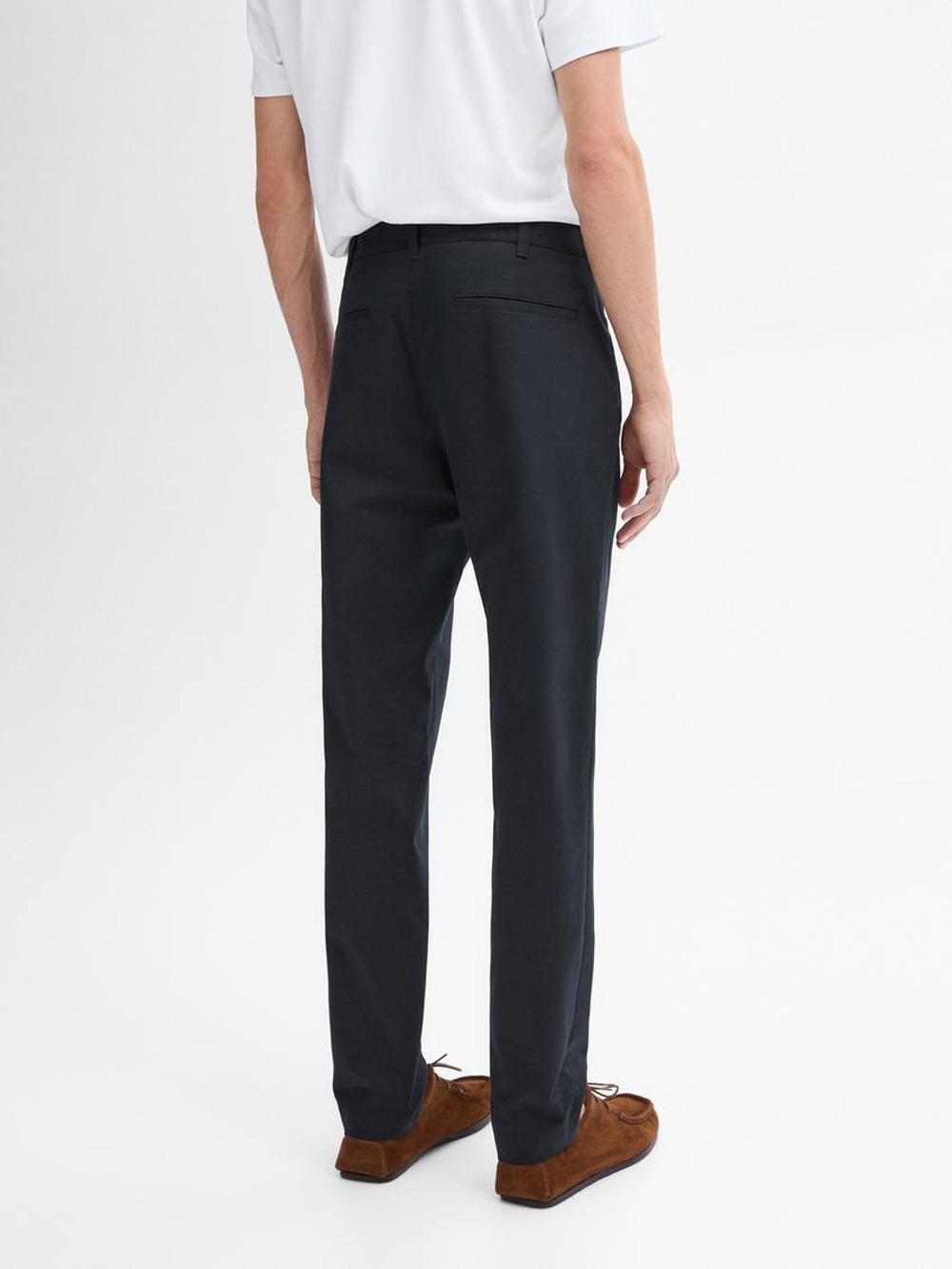 Massimo Dutti Хлопковые облегающие брюки, темно-синий