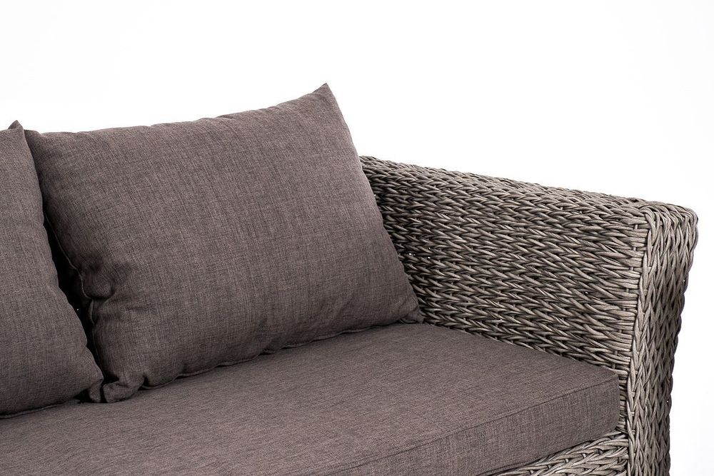 "Капучино" лаунж-зона из искусственного ротанга (гиацинт), цвет серый