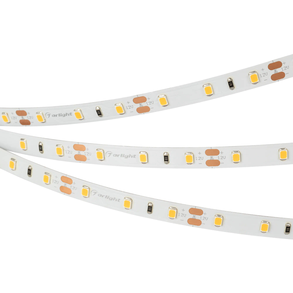Светодиодная лента RT-A60-8mm 12V Warm2700 CRI98 (4.8 W/m, IP20, 2835, 5m) (Arlight, 4.8 Вт/м, IP20) 021420(2)