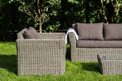 "Капучино" лаунж-зона из искусственного ротанга (гиацинт), цвет серый