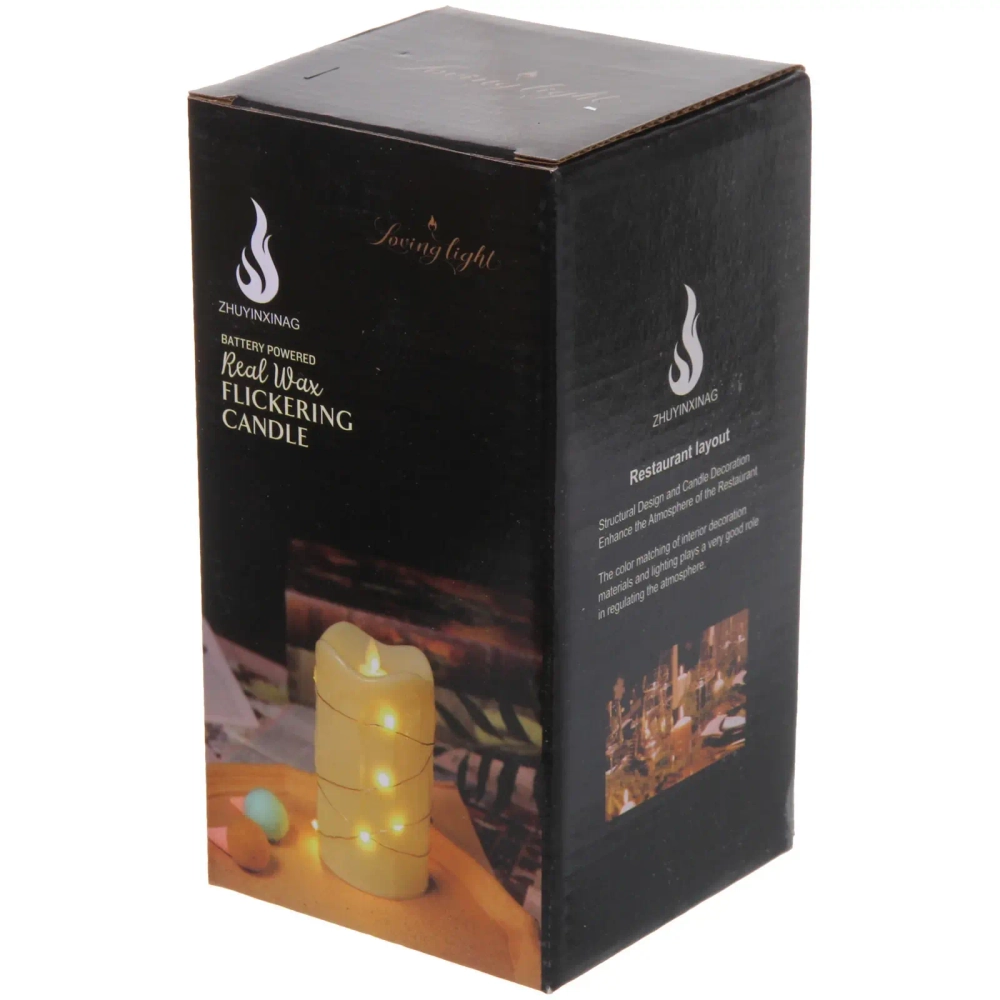 Сувенир с подсветкой «Свеча - Сияние» 9*15 см (работает от батареек 3 ААА)