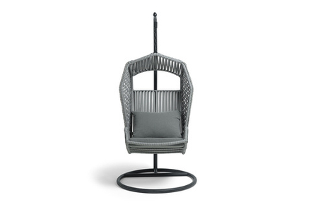 "Капри" подвесное кресло из искусственного ротанга, цвет серый