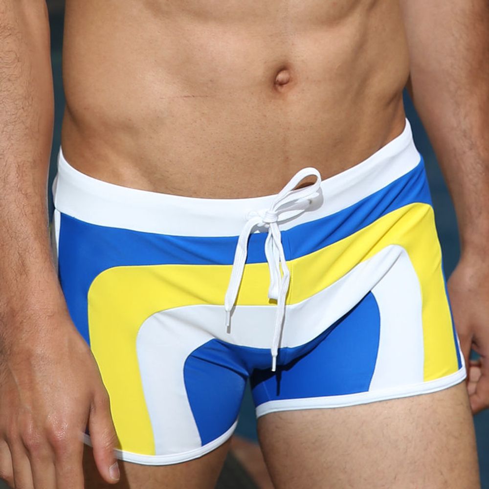Мужские плавки синие с желтыми вставками Superbody Swim Brief