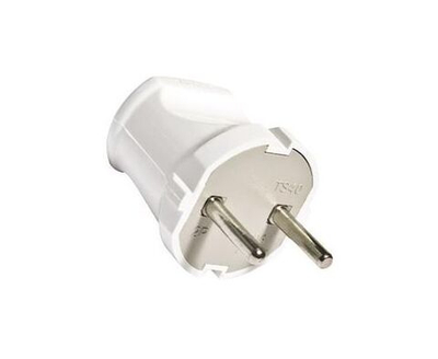 Вилка прямая белая 6А 250В Вихрь