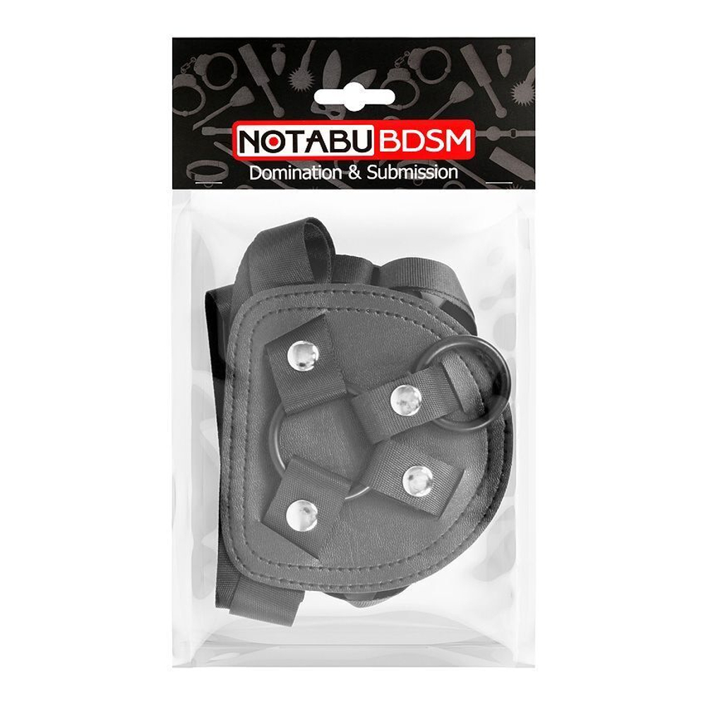 Черные трусики для страпона на регулируемых ремешках (Цвет: черный)