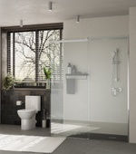 Дверь раздвижная Roca Area 1400x200,0 правая, ручка слева, прозрачное стекло, профиль xром MP05R4012M