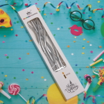 Свечи для торта «Глянцевая волна» 6 шт. 13 см, серебро