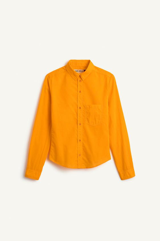ZARA РУБАШКА С ДЛИННЫМИ РУКАВАМИ, ТЫКВЕННЫЙ