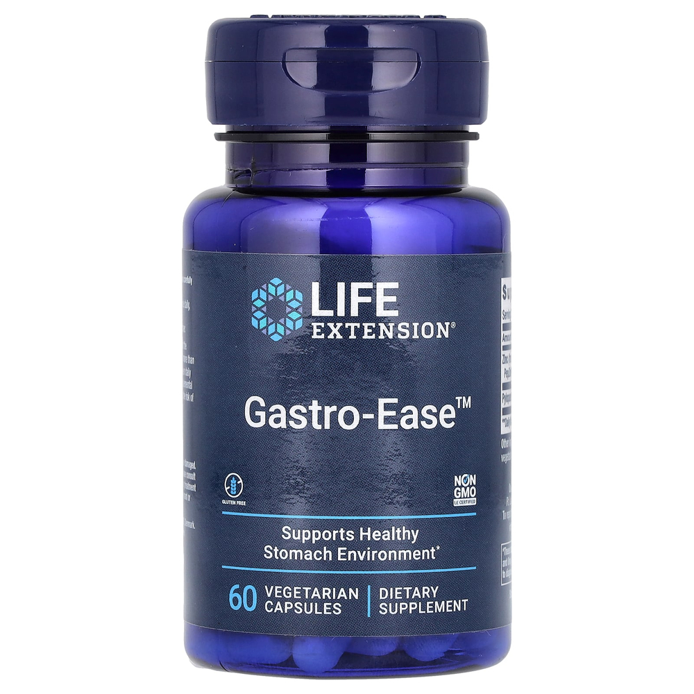 Life Extension, Gastro-Ease, 60 вегетарианских капсул
