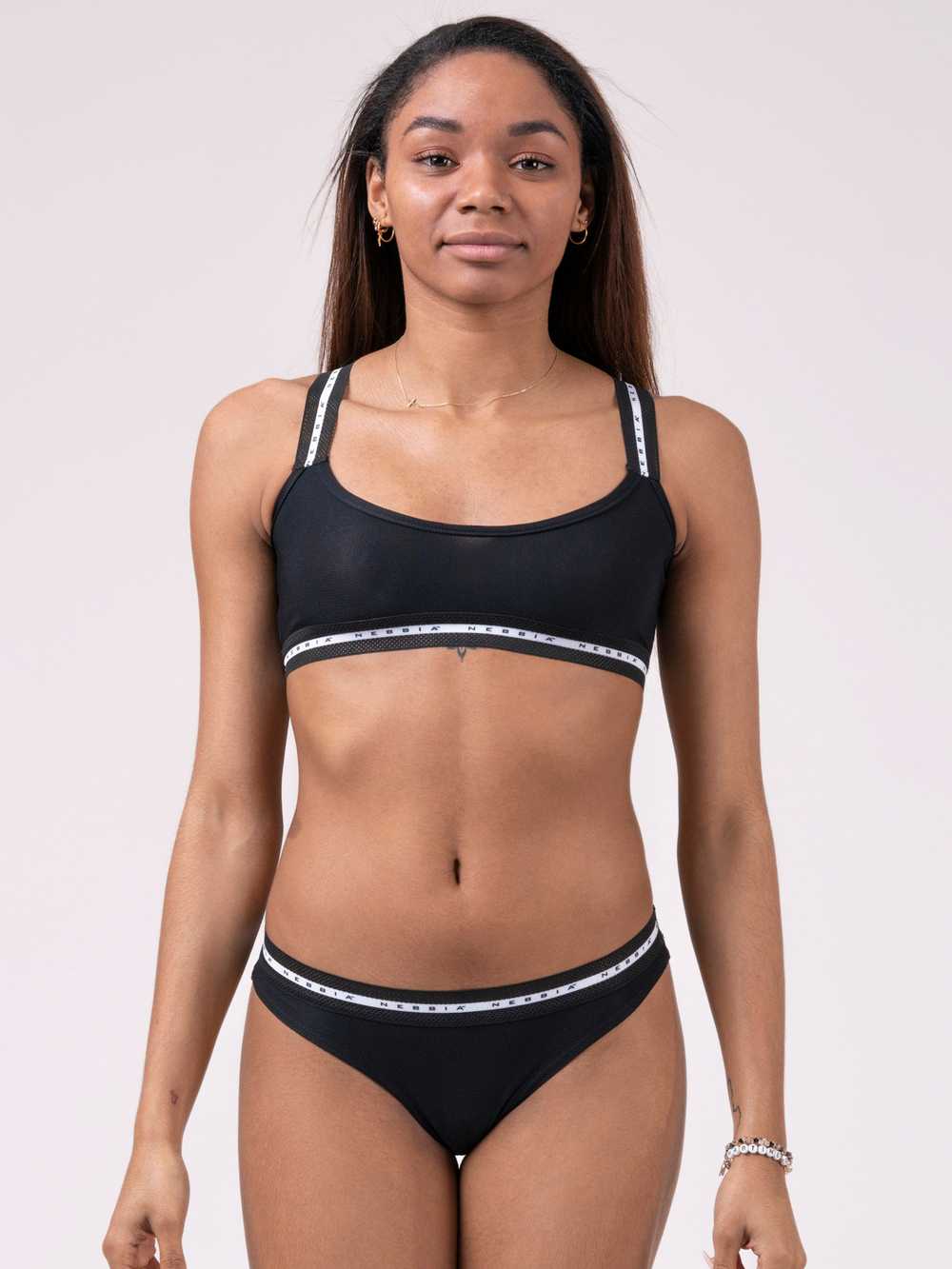 Топ NEBBIA Mesh Me sports bralette 540 BLACK