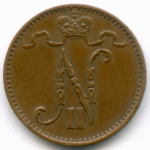 1 пенни 1911 год. Россия для Финляндии (Вензель Николая II). XF