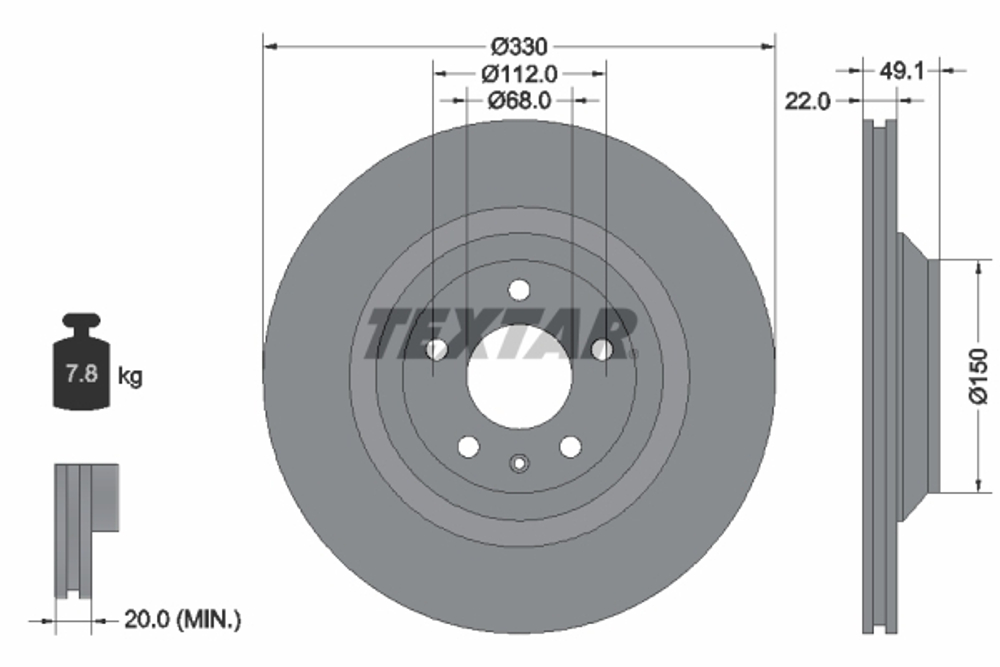TEXTAR - 92132603-TET - Brake Disc