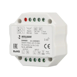 INTELLIGENT ARLIGHT Диммер SMART-TRIAC-601-72-DIM-PD-IN (230V, 1x1.5A, 2.4G) (IARL, IP20 Пластик, 5 лет) 025038(1)