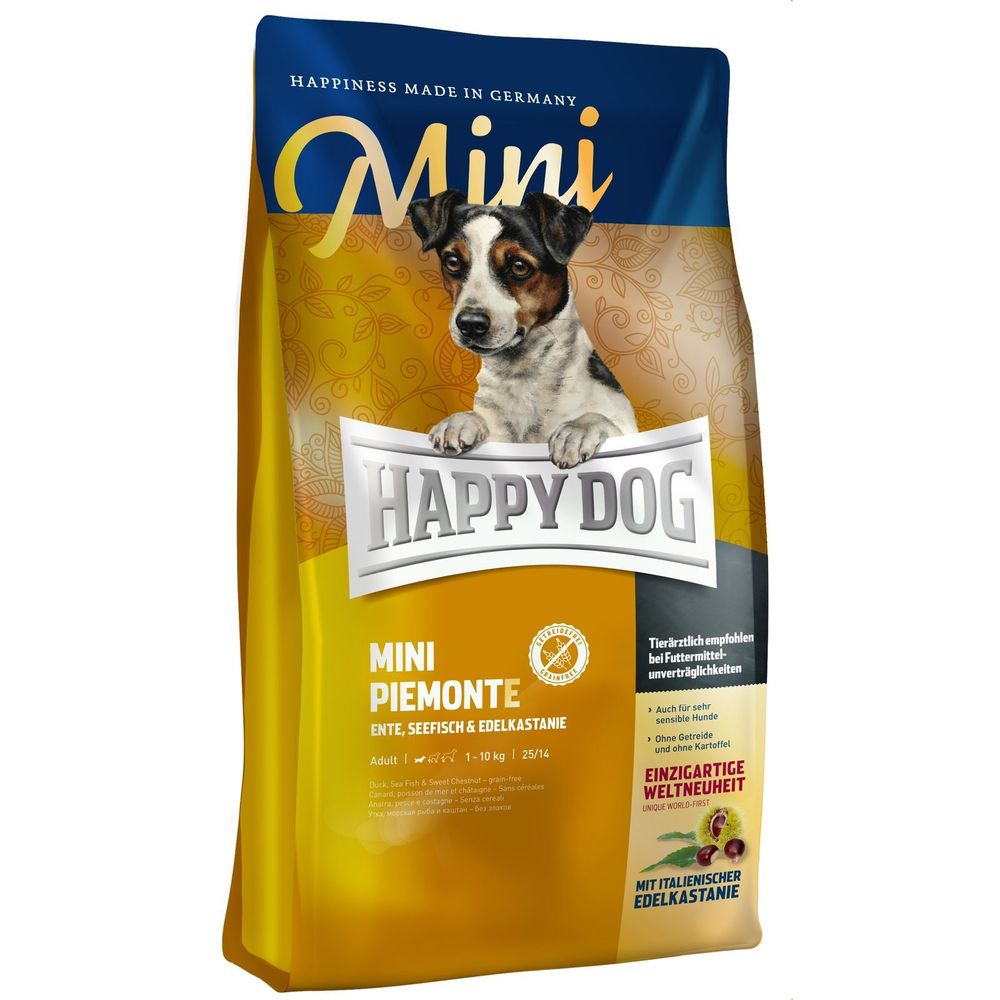 Сухой корм Happy Dog Supreme Sensible Mini Piemonte для собак мелких пород с уткой морской рыбой и каштаном 300 г