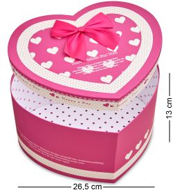WG-54/3-D Коробка подарочная «Сердце» цв.красный