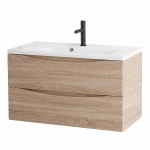 Тумба с раковиной Belbagno MARINO 80 2C-SO/BB800/450-LV-MR-PR Rovere Bianco