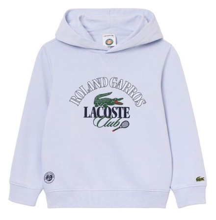 Детская теннисная толстовка Lacoste Roland Garros Edition Embroidered Pique Sweatshirt - light blue