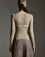 Топ вторая кожа, Серо-Бежевый