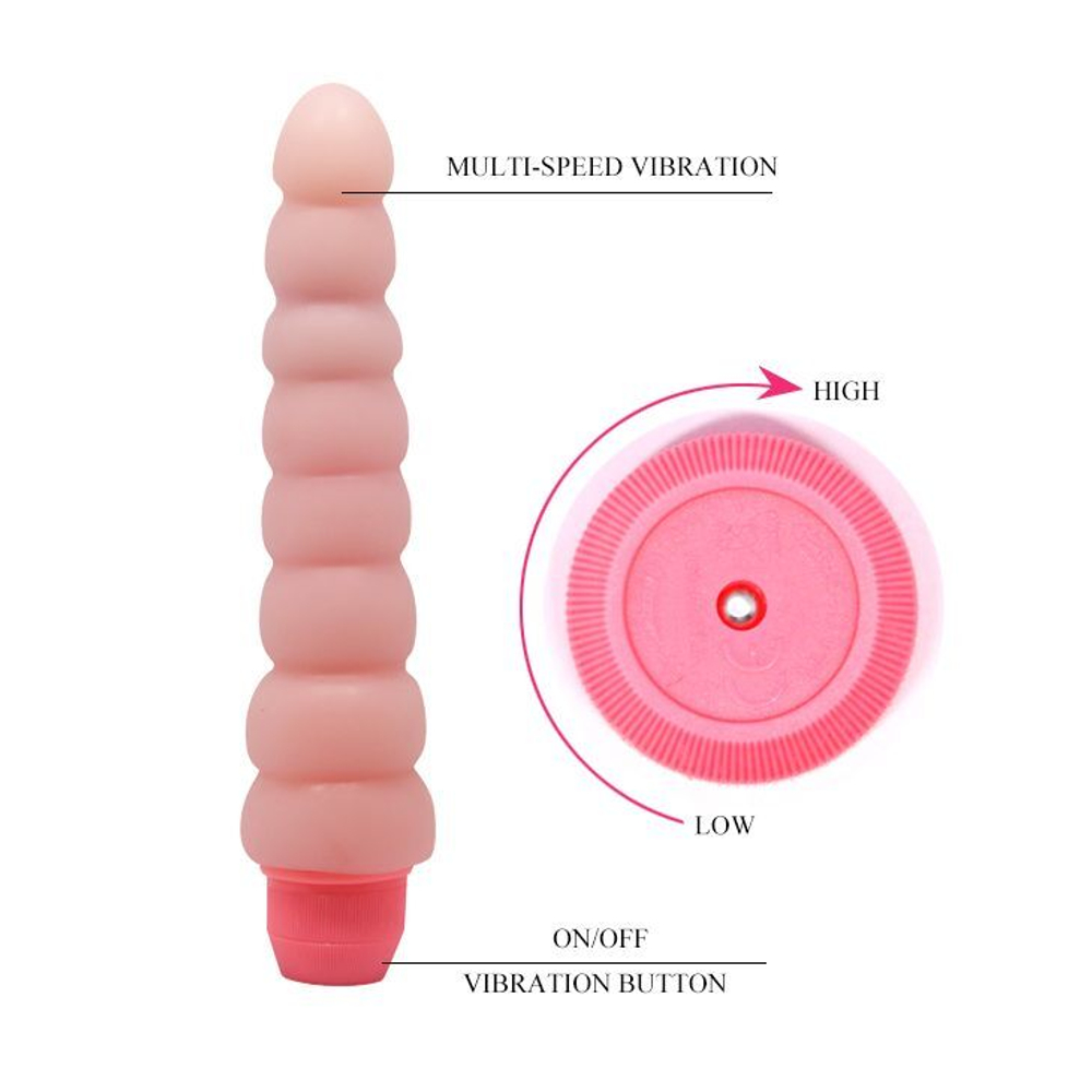 Гнущийся вибратор с хребтом Flexi Vibe Sensual Spin - 19 см.