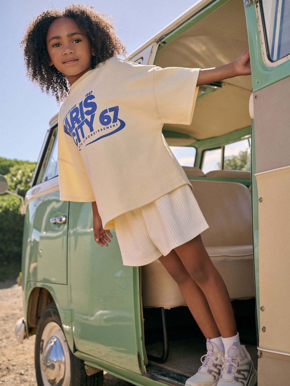 Футболка и шорты в комплекте для девочки Next AJ0-370, Светло-желтый