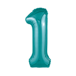 Шар фольгированный Цифра 1 101 см (Бирюзовый)
