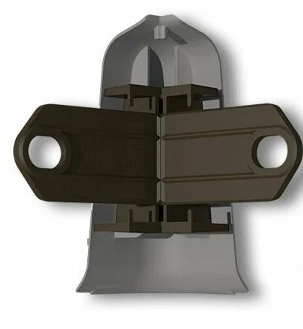 Угол наружный с крепежом для плинтуса 55мм "Деконика" 187 Алюминий темный