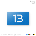 Табличка с номером 13 на дверь квартиры, для офиса, кабинета, аудитории, склада, голубая 120х70 мм, Айдентика Технолоджи