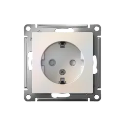 Розетка 1-м СП AtlasDesign 16А IP20 с заземл. защ. шторки механизм жемчуж. SE ATN000445