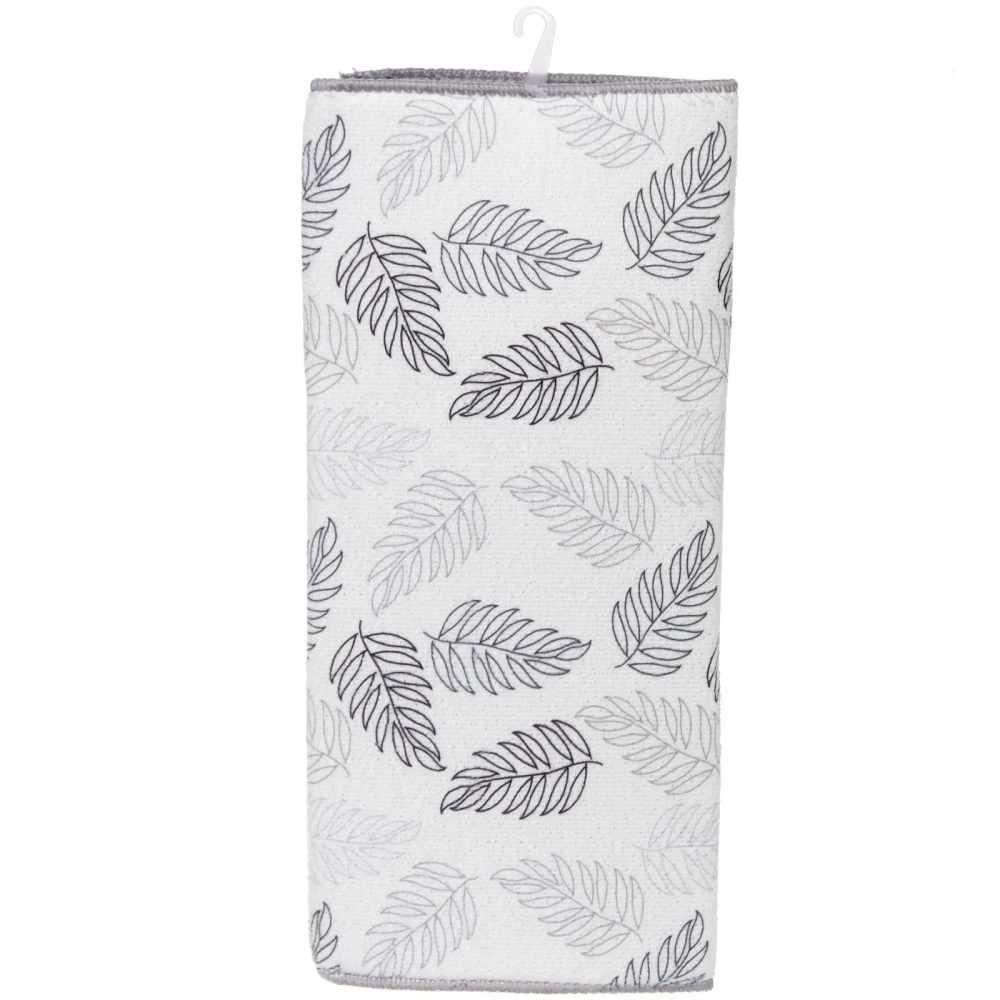Коврик для сушки посуды 38*50см «Листья» белые
