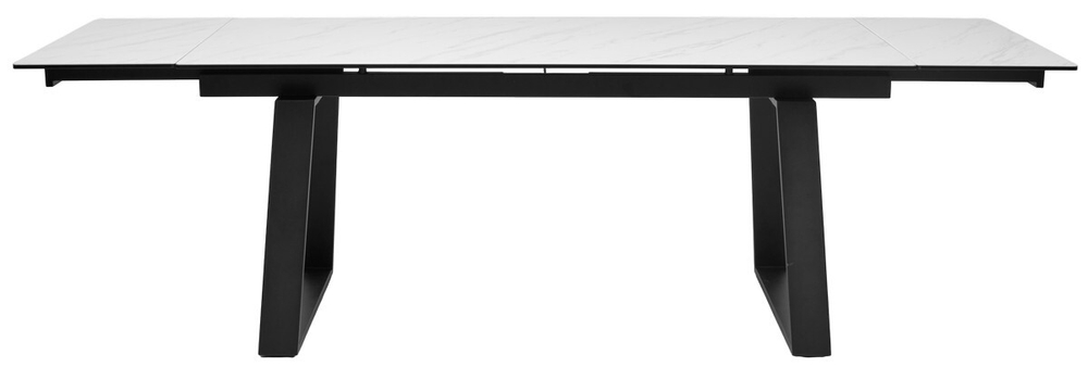 Стол VASTO 180 MARBLES KL-99 Белый мрамор матовый, итальянская керамика/ черный каркас, ®DISAUR