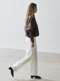 Massimo Dutti Хлопковые брюки с вытачками, белый