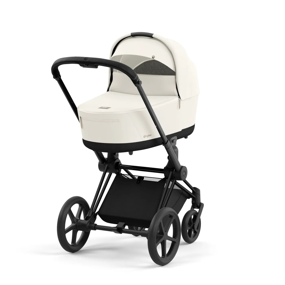 Коляска Cybex Priam IV 3 в 1 цвет Off White на шасси Matt Black