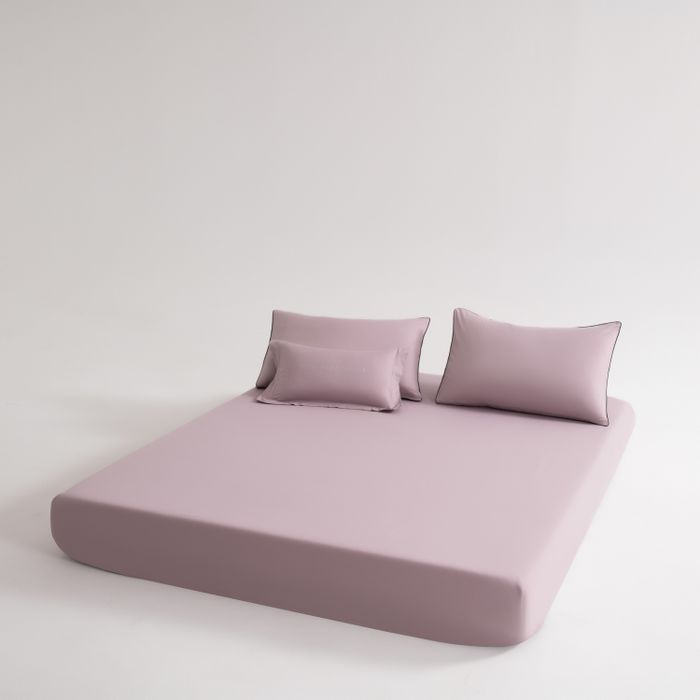 Комплект постельного белья на резинке Однотонный Сатин Элитный «Лиловая мечта»