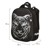 Ранец BRAUBERG SHINY, 2 отделения, "Tiger", СВЕТЯЩИЙСЯ РИСУНОК, 36х28х14 см, 270698