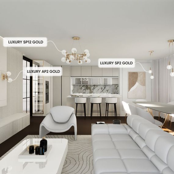 Подвесная люстра Crystal Lux Luxury SP12 Gold