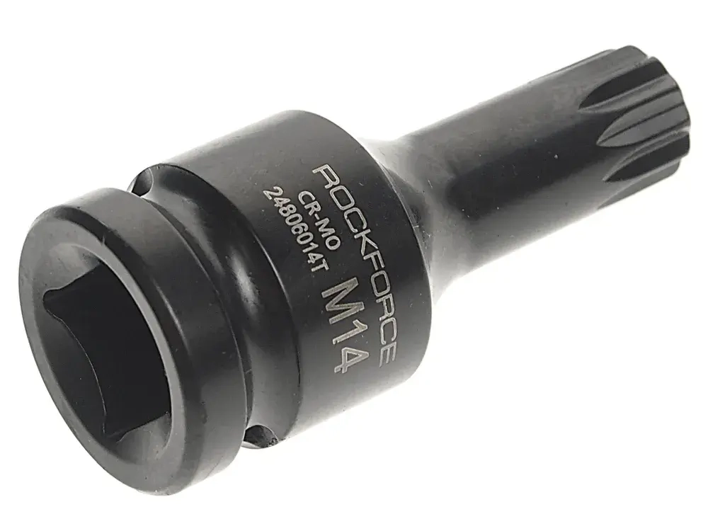 Головка-бита SPLINE ударная 1/2", M14 с отверстием ROCKFORCE RF-24806014T