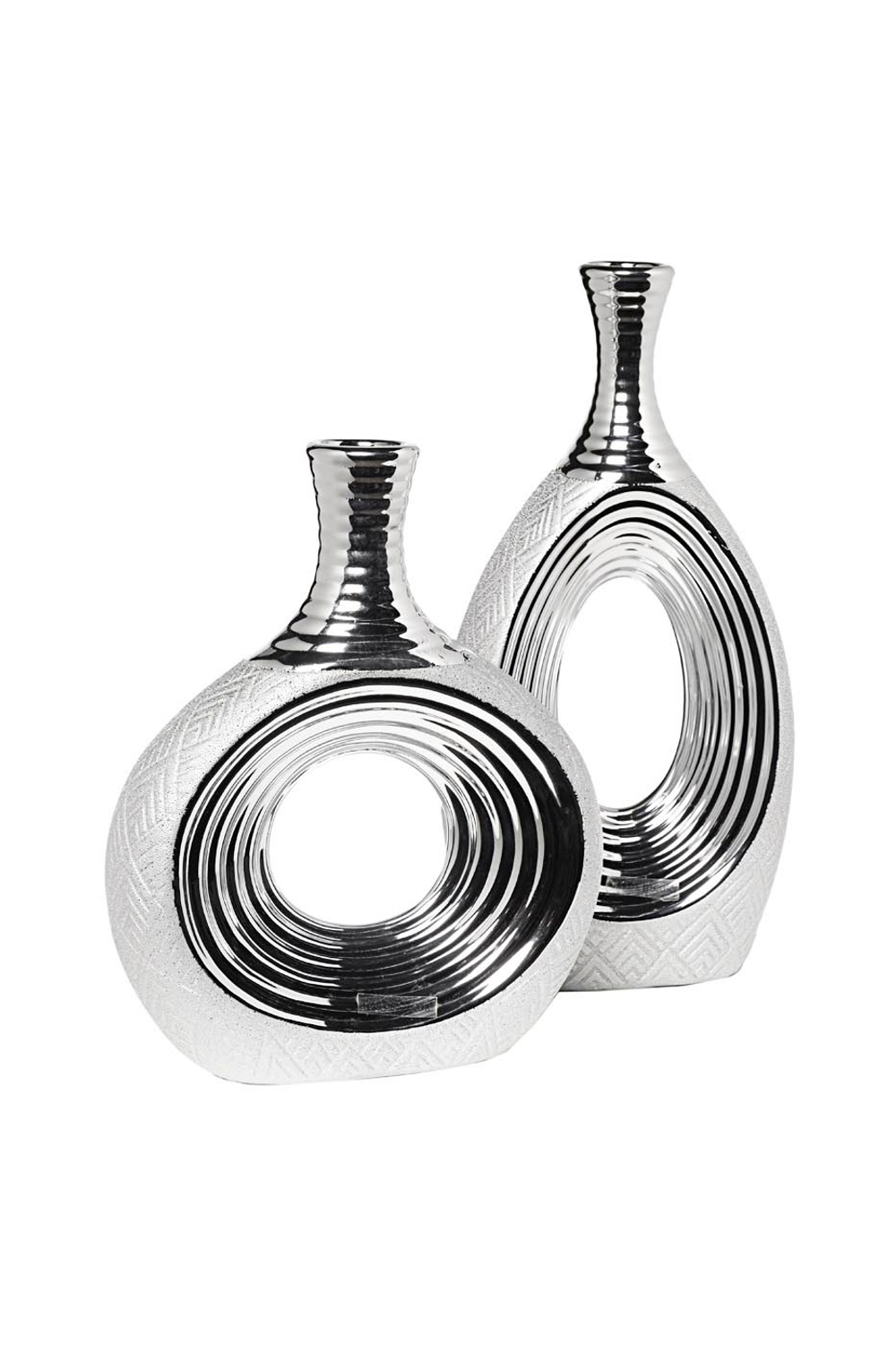 18H2408-19 Ваза серебристая 19*8*39см