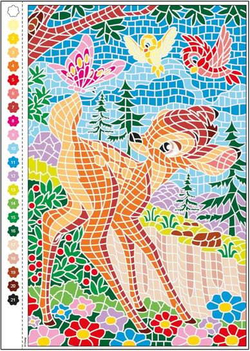 Раскраска по номерам Coloriages mystres Disney - официальное польское издание. Животные. Дисней