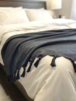 Плед-покрывало из хлопка Sidney, цвет Антрацит