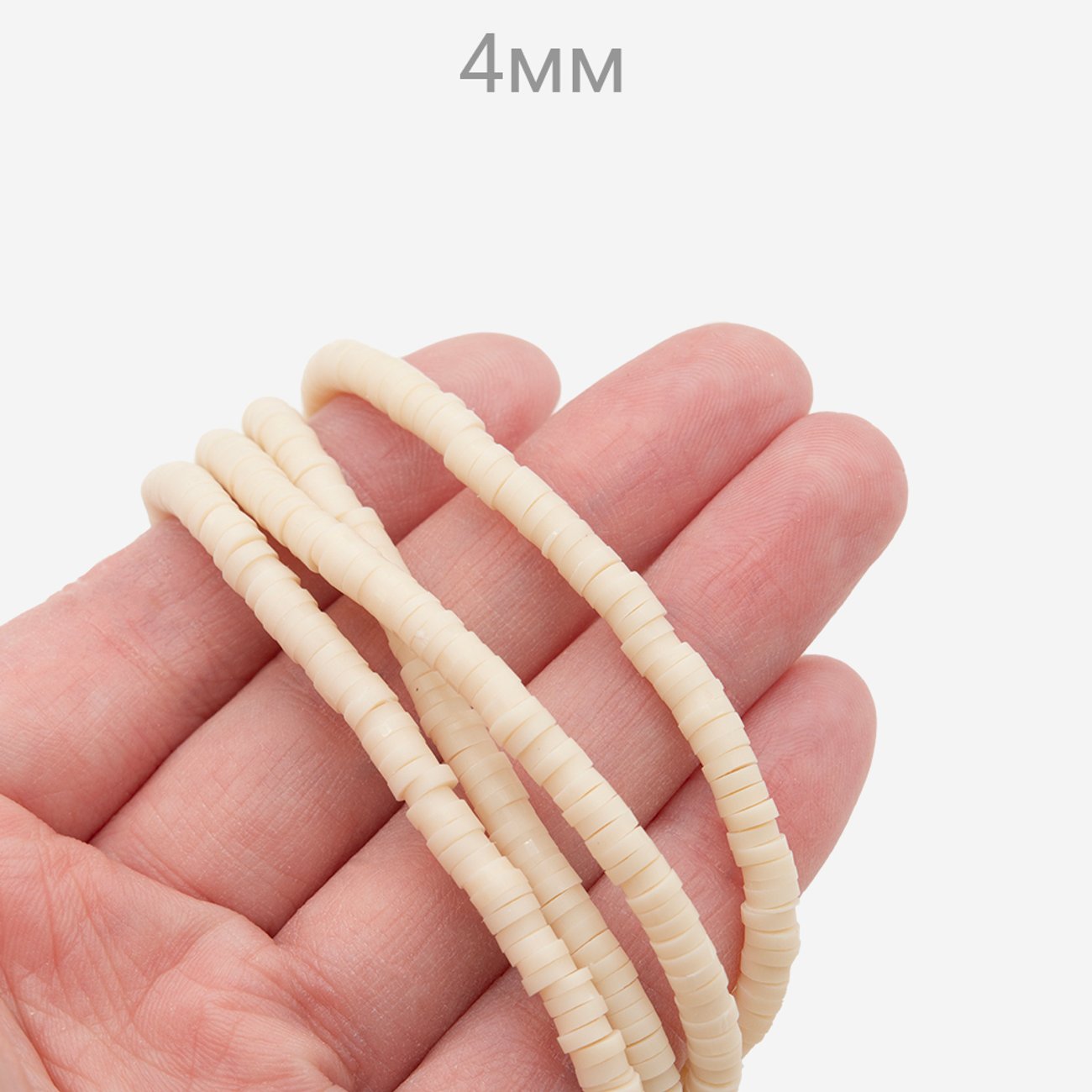 Бусины хеши, каучук, оттенок "Нюд", 4*1мм