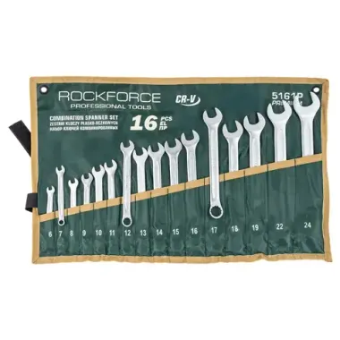 Набор ключей комбинированных 16пр. 6-19,22,24мм RockFORCE RF-5161P Premium