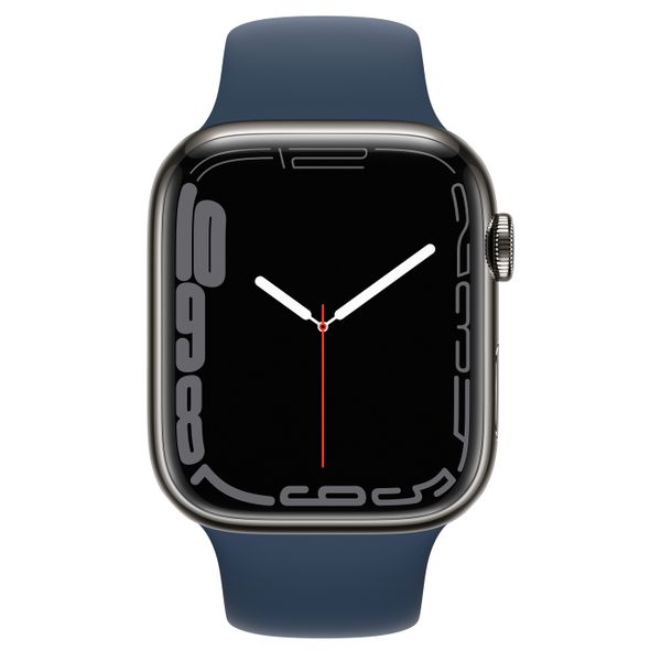 Умные часы Apple Watch Series 7 GPS + Cellular 45mm Graphite Stainless Steel Case with Sport Band Abyss Blue (MKJH3)