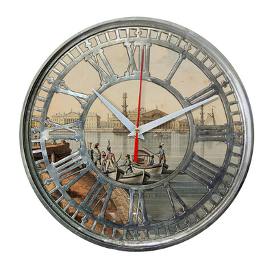 Часы настенные "Великолепный вид на Васильевский остров" Декор для дома, подарок
