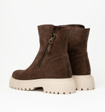 Ботинки женские натуральная кожа с мехом, коричневые