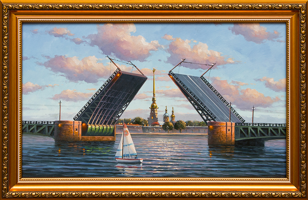 Картина маслом "Дворцовый мост" Гафиатуллин