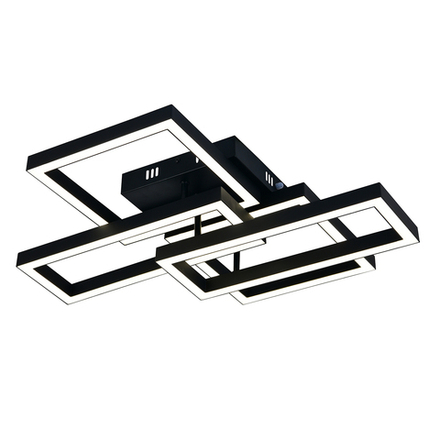 Потолочный светодиодный светильник 70Вт, 1920лм, 3000-6000K, Ra>80, плавная регулировка мощности, изменение цветовой температуры, ночник, пульт, металл/пластик, черный/белый